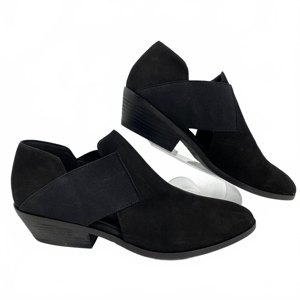Eileen Fisher Black Perry Tumbled Nubuck Booties | Womens 10